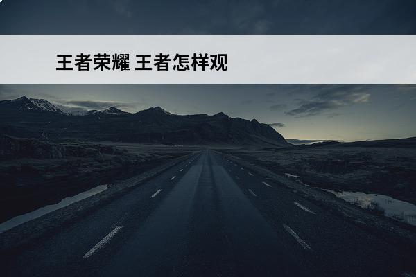 王者荣耀 王者怎样观