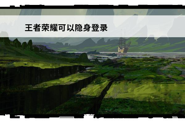 王者荣耀可以隐身登录