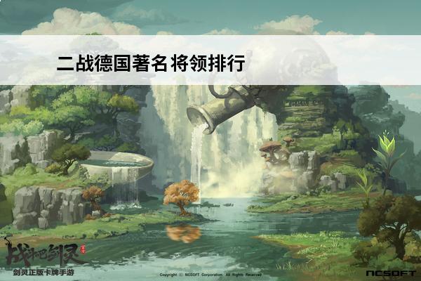 二战德国著名将领排行（包含海陆空三军）(海陆空三军作战单机游戏)