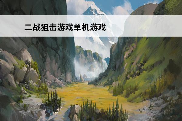 二战狙击游戏单机游戏