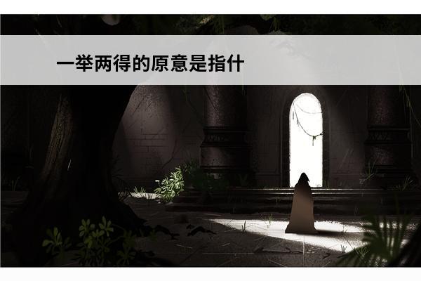 一举两得的原意是指什么 一举两得中的两得原意是指