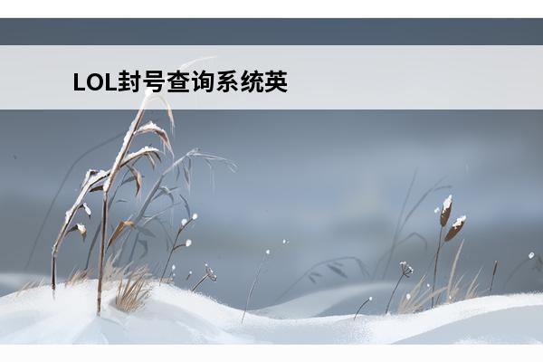 LOL封号查询系统英雄联盟封号查询(英雄联盟封号查询系统)