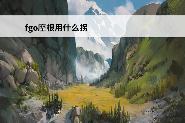 fgo摩根用什么拐 