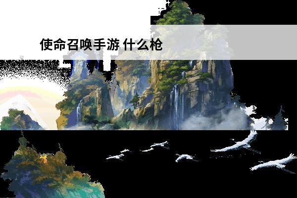 使命召唤手游 什么枪