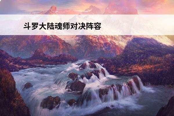斗罗大陆魂师对决阵容