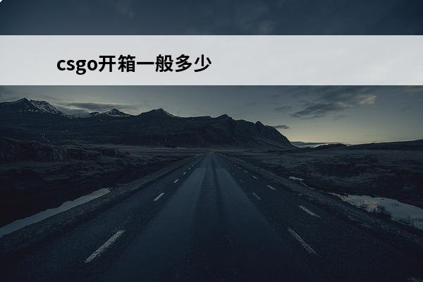 csgo开箱一般多少