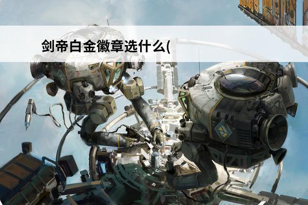 剑帝白金徽章选什么(
