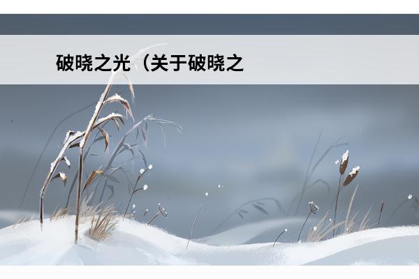破晓之光（关于破晓之