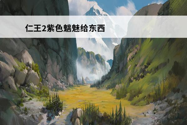 仁王2紫色魑魅给东西