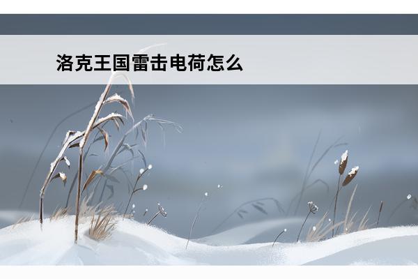 洛克王国雷击电荷怎么玩-洛克王国雷击电荷攻略(洛克王国雷击电荷正电荷满了)