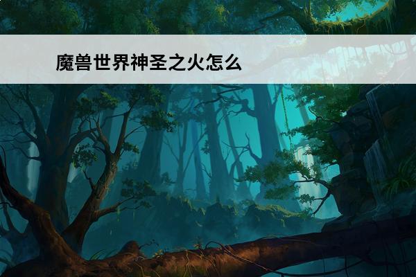 魔兽世界神圣之火怎么装水 魔兽世界11.0神圣之火外观一览