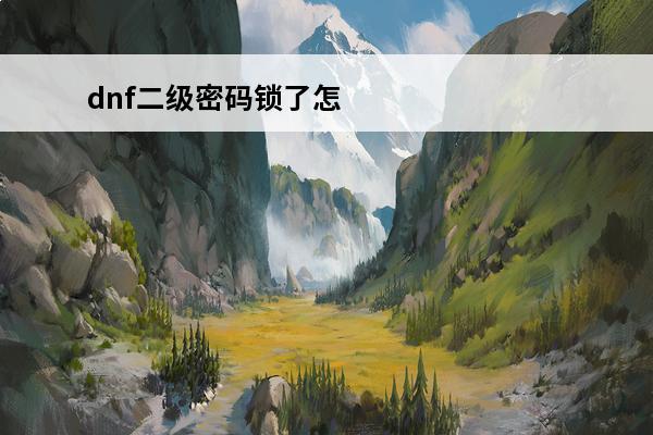 dnf二级密码锁了怎